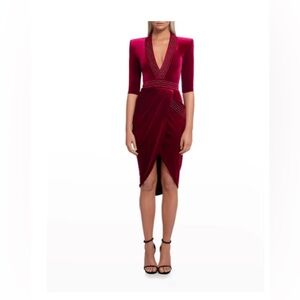 Zhivago Eye Of Horus Velvet Dress / Gown NWT Size 8 / Red / Burgundy